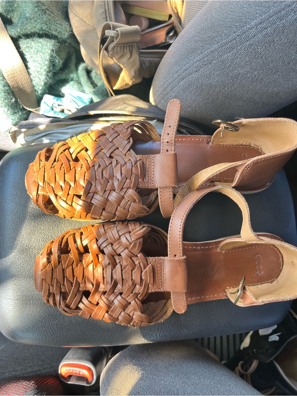 ASOS Braided Leather Slingback Sandals in Brown - Picture 2 of 2